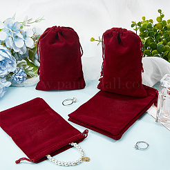 20Pcs Rectangle Velvet Drawstring Pouches&nbsp;TP-BBC0001-03A-01