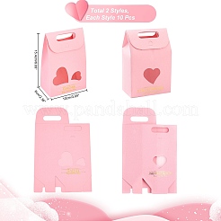 20Pcs 2 Style Rectangle Paper Bags with Handle and Clear Heart Shape Display Window&nbsp;CON-NB0001-90