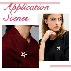 8Pcs Star Alloy Rhinestone Lapel Pinks for Backpack Clothes&nbsp;JEWB-DC0001-35G