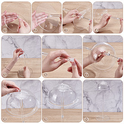 Half Round Shaped Acrylic Hat Display Stands for Hat Wig&nbsp;ODIS-WH0086-096