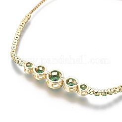 Adjustable Brass Micro Pave Cubic Zirconia Bolo Bracelets&nbsp;X-BJEW-F404-01C-G