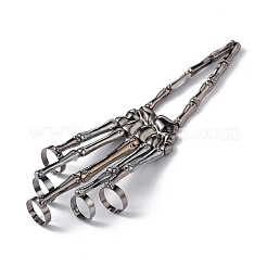 Halloween Themed Skull Alloy Full Hand Ring Bracelet&nbsp;BJEW-L680-01B