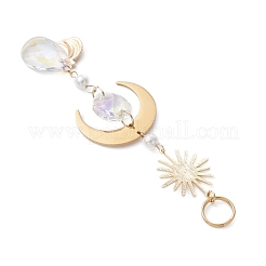 Glass Teardrop & Alloy Enamel Fruits Hanging Suncatchers&nbsp;HJEW-JM04490
