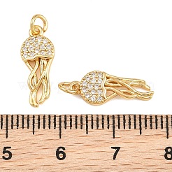 Brass Micro Pave Clear Cubic Zirconia Pendants&nbsp;KK-Q085-03C-G01