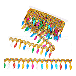 Polyester Colorful Tassel Lace Trim&nbsp;SRIB-WH0011-308A
