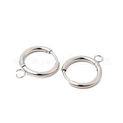 Stainless Steel Huggie Hoop Earring Findings&nbsp;STAS-J400-36B-P