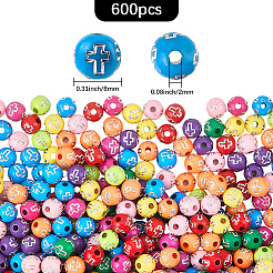 600Pcs Plating Acrylic Beads&nbsp;PACR-PA0001-10B