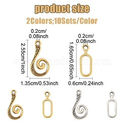 20 Sets 2 Style Alloy Hook and Eye Clasps&nbsp;FIND-YW0007-35