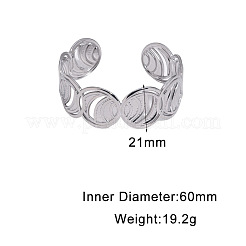 304 Stainless Steel Hollow Ring Open Cuff Bangles for Women&nbsp;WG17EC0-02