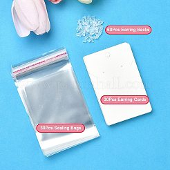 30Pcs Rectangle Paper One Pair Earring Display Cards with Hanging Hole&nbsp;DIY-YW0008-55A
