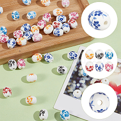 50Pcs Handmade Printed Porcelain Beads&nbsp;PORC-PA0001-57