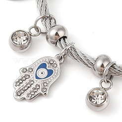 Adjustable 304 Stainless Steel Charm Bangles&nbsp;BJEW-F326-03P
