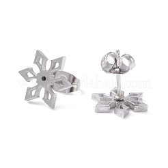 Non-Tarnish Snowflake 304 Stainless Steel Stud Earrings for Women&nbsp;EJEW-Z017-04P