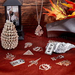 18Pcs 9 Style 201 Stainless Steel Pendants&nbsp;STAS-SC0003-39