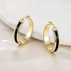 Brass Enamel Hoop Earrings&nbsp;FS-WG7714F-01