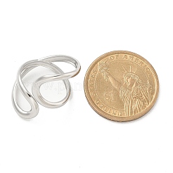 304 Stainless Steel Open Cuff Ring for Women&nbsp;RJEW-M025-02P