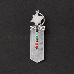 Chakra Themed Natural & Synthetic Mixed Gemstone Big Pendants&nbsp;G-L524-12P