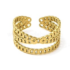 304 Stainless Steel Cuff Ring&nbsp;RJEW-Q820-01A