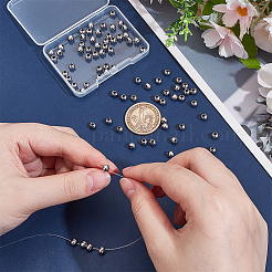 80Pcs 304 Stainless Steel Round Seamed Beads&nbsp;STAS-UN0063-62B-P