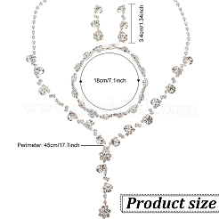 1 Set Crystal Rhinestone Lariat Necklace & Link Chain Bracelet & Dangle Stud Earrings&nbsp;SJEW-AN0001-04