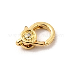 Brass Micro Pave Clear Cubic Zirconia Lobster Claw Clasps&nbsp;KK-A266-24B-G
