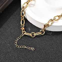 304 Stainless Steel Oval Link Chain Necklaces for Women Men&nbsp;NJEW-A054-01G