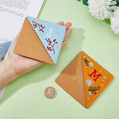 2Pcs 2 Colors Flower Pattern Felt Embroidery Bookmarks&nbsp;AJEW-HY0001-70