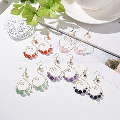 Natural Mixed Stone Dangle Earrings&nbsp;EJEW-JE05096