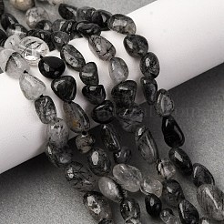 Natural Black Rutilated Quartz Beads Strands&nbsp;G-R445-6x8-18