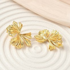 Ginkgo Leaf Brass Stud Earrings&nbsp;EJEW-F389-11G