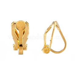 Brass Clip-on Earring Findings for Non-Pierced Ears&nbsp;X-EC110-G