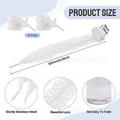 10 Pairs Polyester Lace Shoelaces&nbsp;AJEW-TA0003-14D