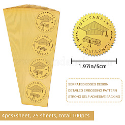 Plastic Self Adhesive Gold Foil Embossed Stickers&nbsp;DIY-WH0211-338