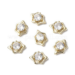 Brass Micro Pave Clear Cubic Zirconia Cabochons&nbsp;KK-A174-05G