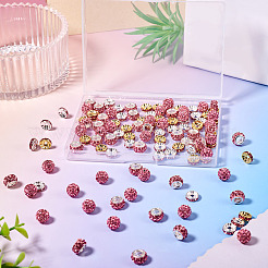 120Pcs 4 Styles Pave Disco Ball Beads&nbsp;RB-TA0001-16