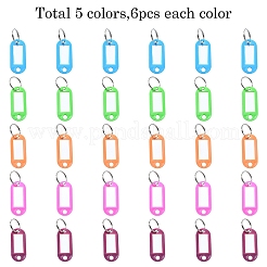 30Pcs 6 Colors Plastic Badge Holders with Iron Rings&nbsp;FIND-YW0005-02