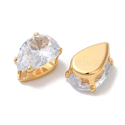 Brass Clear Cubic Zirconia Cabochons&nbsp;LS-STAS-M294-30D