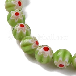Handmade Millefiori Lampwork Beads Strands&nbsp;LAMP-G164-02D