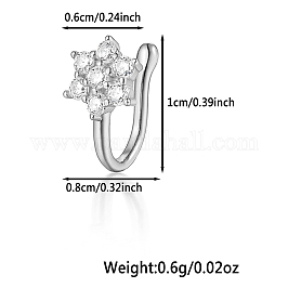 S925 Silver Heart Butterfly Nose Clip Fashionable Nose Ring Accessory