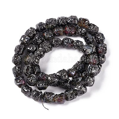 Half Rainbow Plated Electroplate Glass Beads&nbsp;GLAA-P028-HR02-1