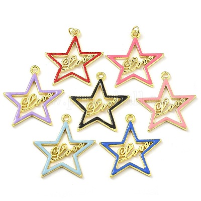 Rack Plating Brass Enamel Pendants&nbsp;KK-G515-03G-1