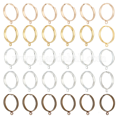 50Pcs 5 Colors Adjustable Brass Loop Ring Base&nbsp;KK-DC0002-52-1
