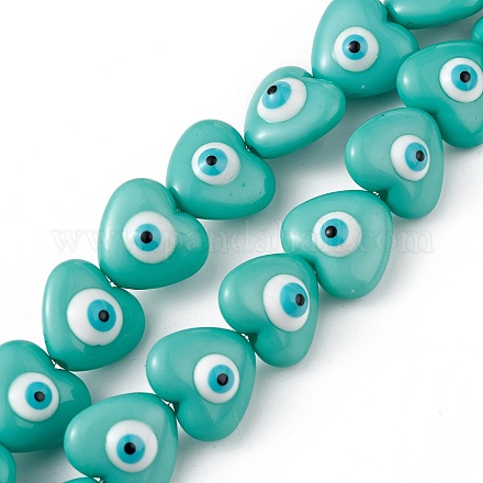Evil Eye Resin Beads Strands RESI-F040-01H-1