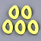 Opaque Spray Painted Acrylic Linking Rings, Fluorescence, Quick Link Connectors, for Curb Chains Making, Unwelded, Twist, Yellow, 29x20.5x6mm, Inner Diameter: 8x16mm