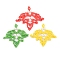 3Pcs 3 Colors Seed Beads Beaded Charms, Leaf Pendant, Mixed Color, 40x45x4.5mm, Hole: 1.5~1.6mm, 1pc/color