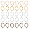 50Pcs 5 Colors Adjustable Brass Loop Ring Base, Finger Ring Components, Mixed Color, Hole: 2mm, US Size 6~10(17~20mm), 10Pcs/color