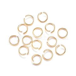 304 Stainless Steel Open Jump Rings, Round, Real 24K Gold Plated, 20 Gauge, 7x0.8mm