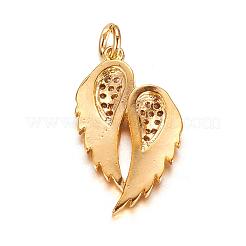 Brass Micro Pave Cubic Zirconia Pendants&nbsp;ZIRC-P060-23G
