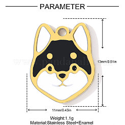 304 Stainless Steel Enamel Pendants&nbsp;STAS-OY001-68G