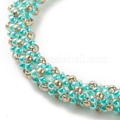 Glass Seed Beaded Bracelet with Brass Magnetic Clasps&nbsp;BJEW-JB07801-05